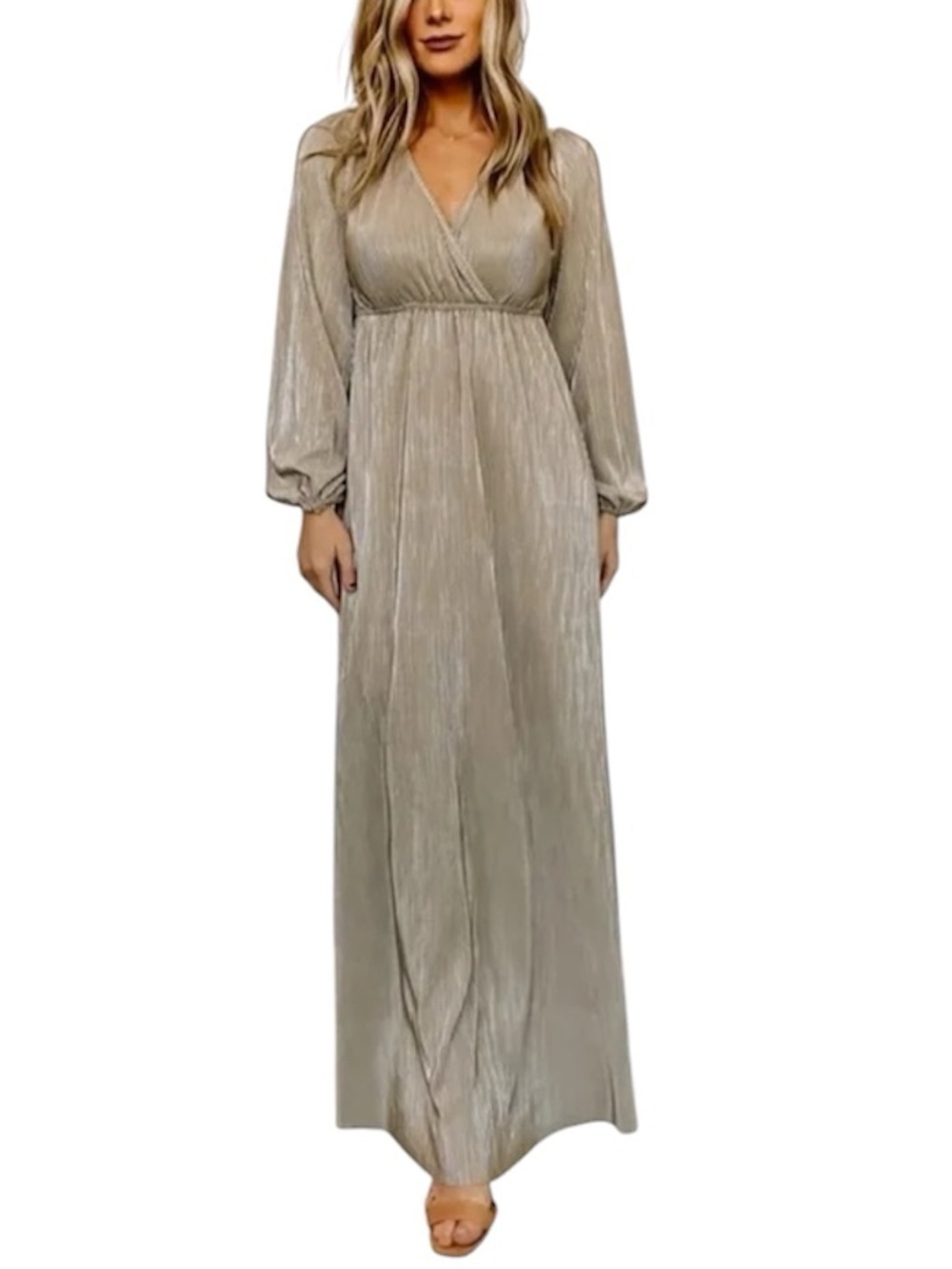 Baltic Born | Venus Pleated Surplice Maxi Dress Size Medium NWT